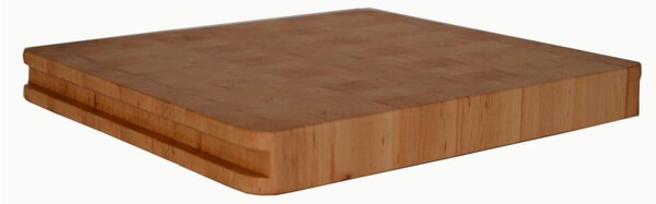 Tagliere in legno Massiccio Batticarne lavorazione tassellata Dimensioni 35x32xh4 cm con maniglie di presa facile