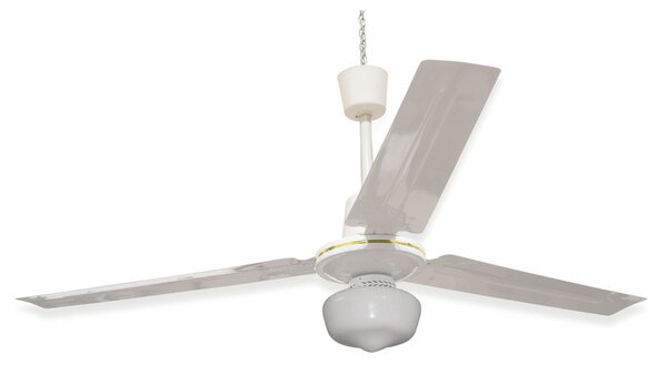 VENTILATORE A SOFFITTO 140CM C-3 PALE METALLO E RE in Metallo Bianco
