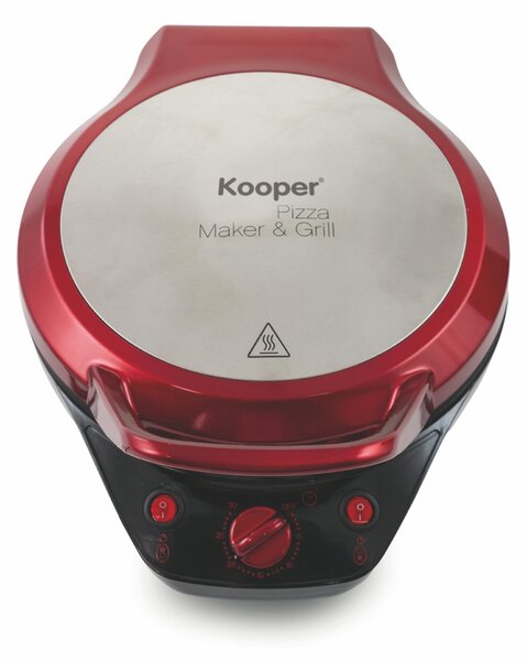 PIZZA GRILL 1200W APERTURA 180 GRADI in Metallo - Plastica Rosso - Nero, dimensioni 32x41x H 22 cm