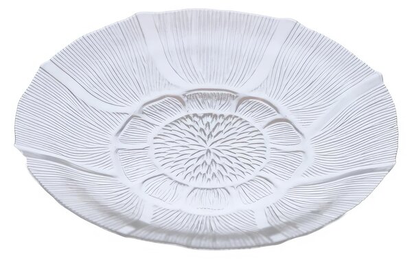 Piattini da frutta in Vetro Imperiale decoro a rilievo, set 6 pezzi diametro 15,5x h 2 cm