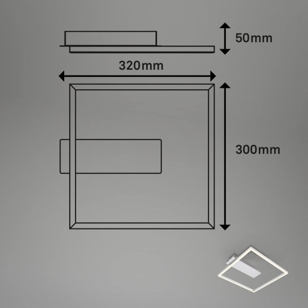 Briloner - Plafoniera LED FRAME/14W/230V 3000K 30x32 cm cromo opaco