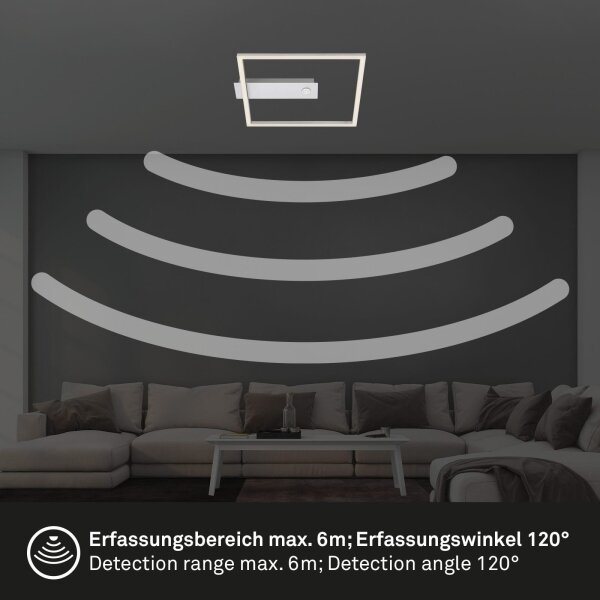 Briloner - Plafoniera LED con sensore FRAME LED/14W/230V 3000K 30x32 cm cromo satinato