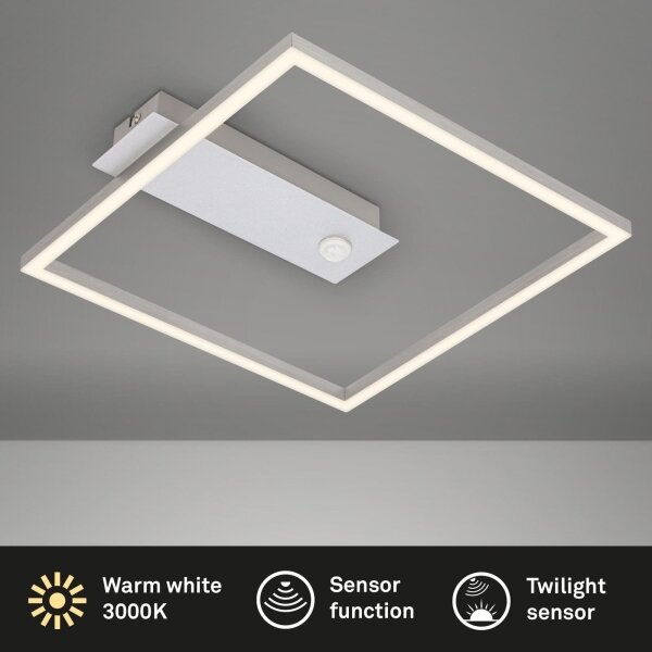 Briloner - Plafoniera LED con sensore FRAME LED/14W/230V 3000K 30x32 cm cromo satinato
