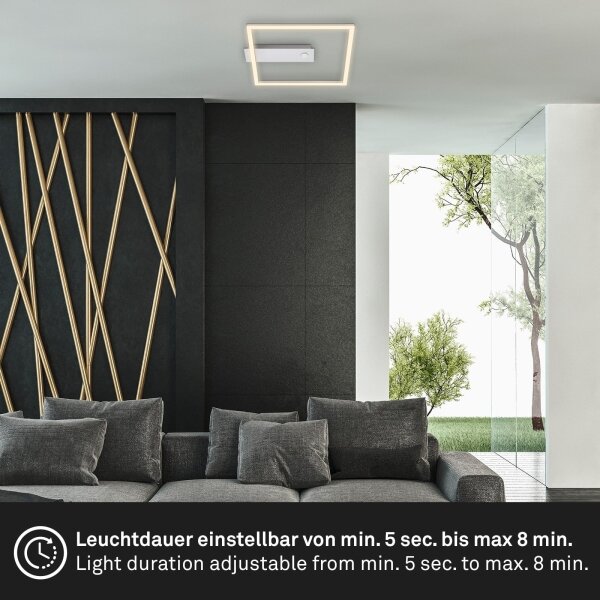 Briloner - Plafoniera LED con sensore FRAME LED/14W/230V 3000K 30x32 cm cromo satinato