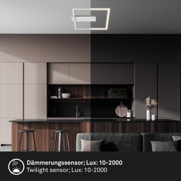 Briloner - Plafoniera LED con sensore FRAME LED/14W/230V 3000K 30x32 cm cromo satinato
