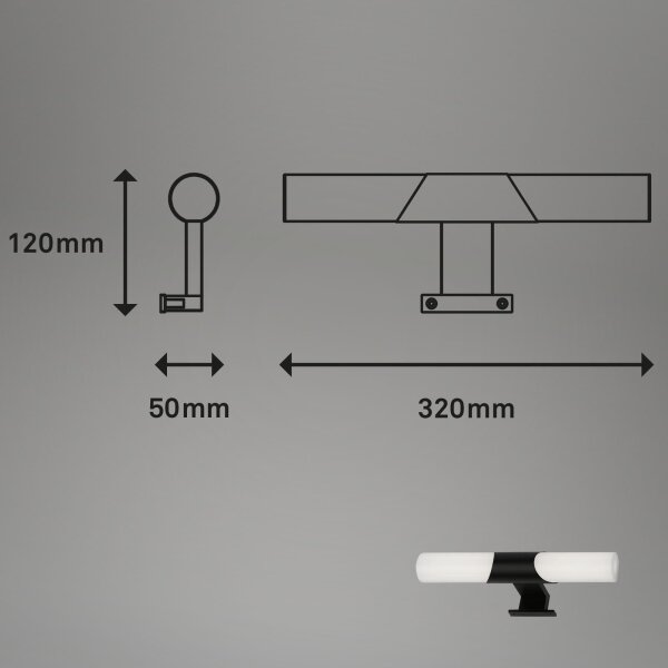 Briloner - Illuminazione a LED per specchio da bagno LED/7W/230V 4000K IP44 32 cm nero