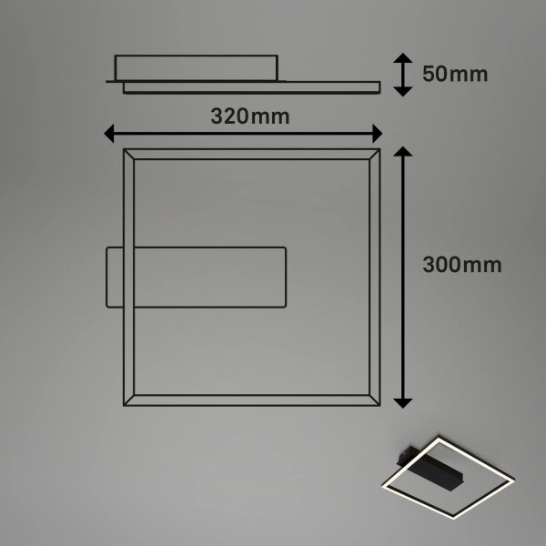 Briloner - Plafoniera LED FRAME LED/14W/230V 3000K 30x32 cm nera