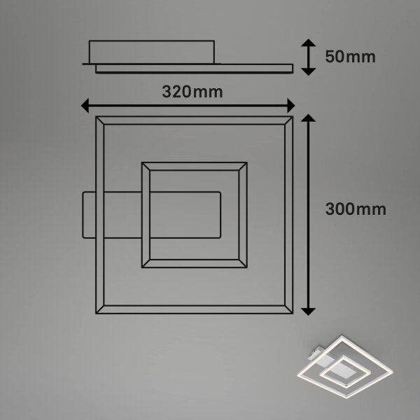 Briloner - Plafoniera LED FRAME LED/22W/230V 3000K 30x32 cm cromo satinato