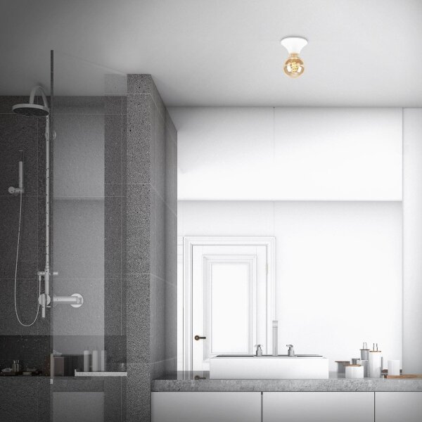 Briloner - Plafoniera per bagno 1xE27/10W/230V IP44 bianca