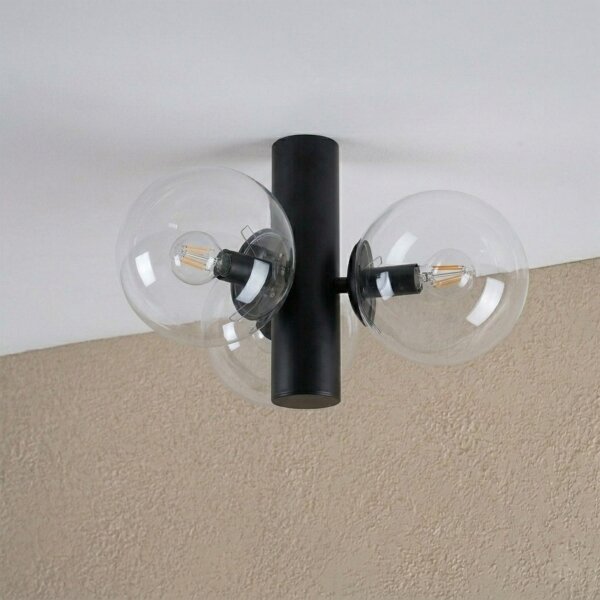 Plafoniera SFERIO 3xE14/5W/230V nero/trasparente