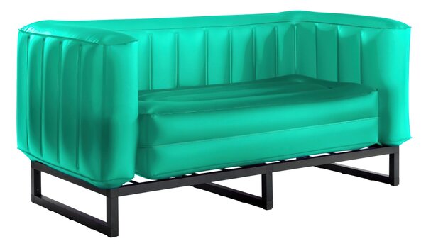 Divano Yomi eko illuminato struttura in alluminio, dimensioni 76x151xH69 cm peso 14,6 kg, seduta gonfiabile in TPU colore verde traslucido