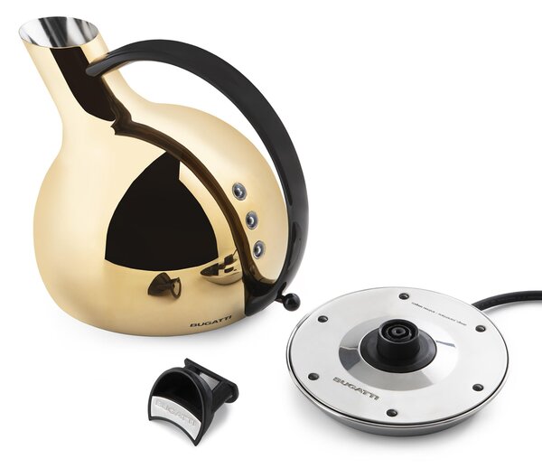 Bollitore Elettronico, GIULIETTA si arresta al raggiungimento dell'ebollizione Dimensioni 23,5xh21 cm- Lt 1,2 Finitura PVD colore Oro Lucido