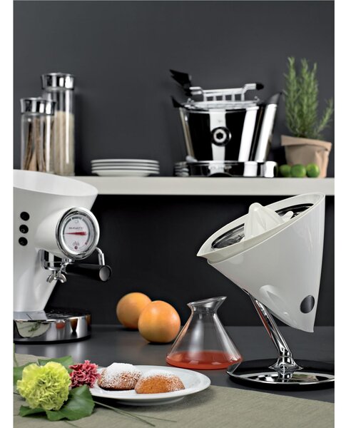 Macchina da caff� DIVA Bugatti in acciaio inox 24x24x 36.5 cm -Peso 9,5 kg, 0,8 Litri per caff� macinato e in polvere Prodotta interamente in Italia con Garanzia Italiana Bianco