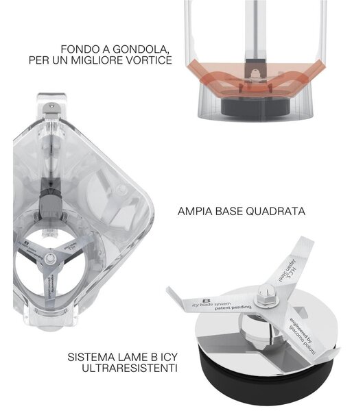 Frullatore di potenza Professionale VENTO 25xh51 cm - peso 4,2 kg 2,0 capacit� Lt 1000 WATT 60 VELOCITA' 7 funzioni colore nero