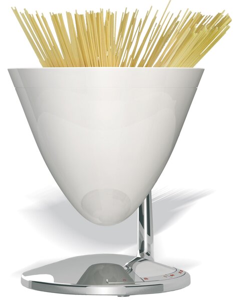 Bilancia da cucina portata massima 3 kg Bugatti Modello UMA Diametro 22xh 24 cm Funzione Bilancia e Timer ciotola removibile colore bianco