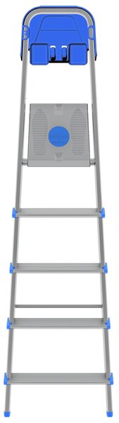 Scala in alluminio 5 gradini gradini XL 12 cm, Modello Atlantica con porta oggetti 12x48xh177 cm -Peso 5.77 kg garanzia 10 anni
