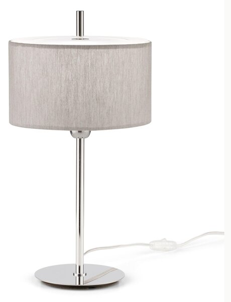 Lampada da Tavolo Lumetto con filo FASHION DIAMETRO 25x h 45 cm paralume in tessuto grigio chiaro � 23 x h 13 cm