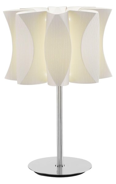 Lumetto Abat Jour Fassino bianco VIRUS Dimensioni 27x17xh38 cm- peso 1,9 kg base in acciaio lucido