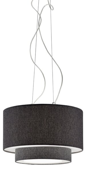 Lampadario a sospensione con Tessuto Grigio Chiaro MORFEO SMALL �50xh36cm- peso 2,15 kg Supporto in Metallo Sospensione