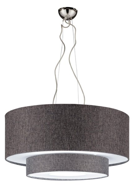 Lampadario a sospensione con Tessuto Grigio Chiaro MORFEO BIG �60xh28cm- peso 2,65 kg Supporto in Metallo Sospensione