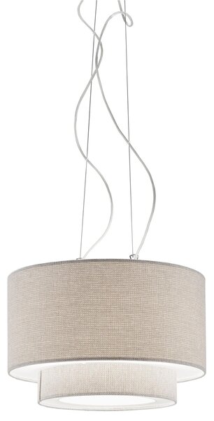 Lampadario a sospensione con Tessuto Chiaro MORFEO SMALL �50xh36cm- peso 2,15 kg Supporto in Metallo Sospensione