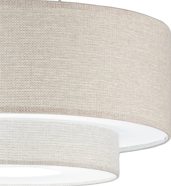 Lampadario a sospensione con Tessuto Chiaro MORFEO BIG �60xh28cm- peso 2,65 kg Supporto in Metallo Sospensione