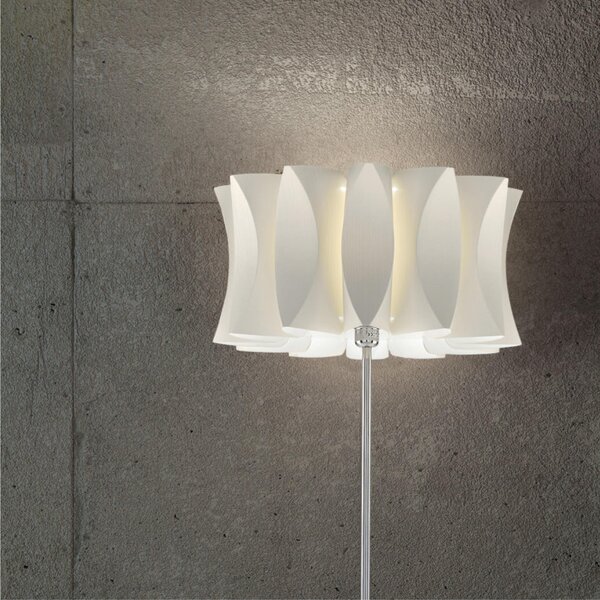 Lampada piantana da TERRA Struttura in acciaio Paralume Fassino bianco VIRUS Dimensioni 52xh 165 cm - 10,90 kg Paralume Fassino bianco
