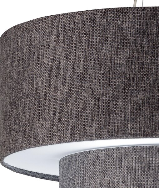 Lampadario a sospensione con Tessuto Grigio Chiaro MORFEO BIG �60xh28cm- peso 2,65 kg Supporto in Metallo Sospensione