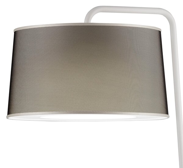 Lampada piantana da TERRA Tavolino Struttura in acciaio verniciato NOMAD Dimensioni 60x45xh 178 cm - 10,5 kG Paralume in Micro rete nera � 50 x h 27 cm