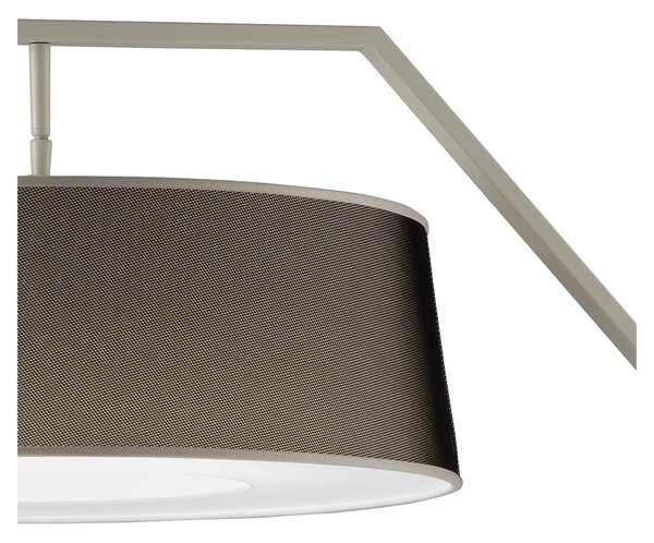 Lampada piantana da Terra Struttura in acciaio verniciato Grigio Chiaro URBAN Dimensioni 87xh 188 cm - 10,5 kg Paralume orientabile in Micro rete nera