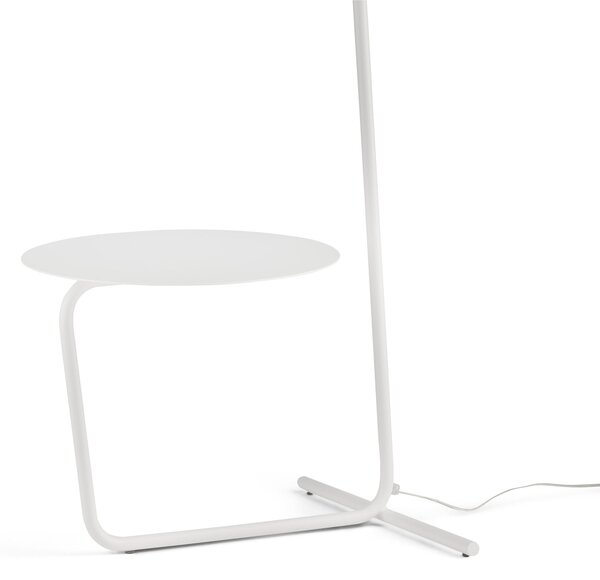 Lampada piantana da TERRA Tavolino Struttura in acciaio verniciato NOMAD Dimensioni 60x45xh 88 cm - 10,5 kG Paralume in tessuto bianco � 50 x h 27 cm