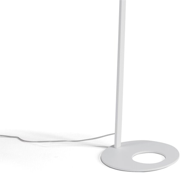 Lampada piantana da TERRA Struttura in acciaio verniciato Bianco KOBE Dimensioni 50xh 185 cm - 11,5 kg Paralume in Tessuto Bianco � 25 x h 42 cm