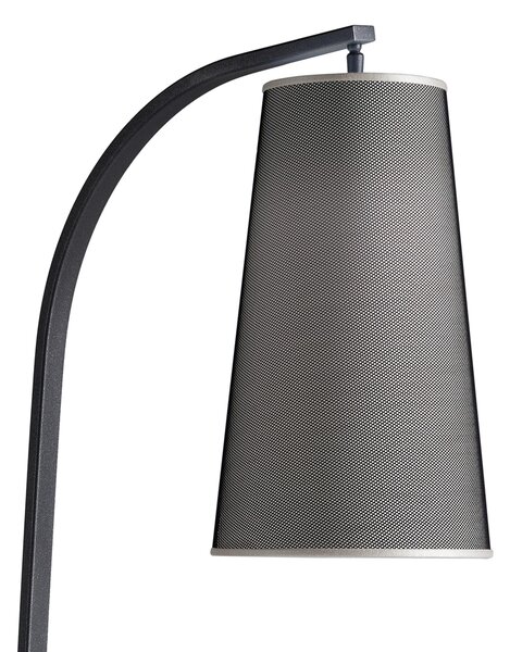 Lampada piantana da TERRA Struttura in acciaio verniciato Antracite KOBE Dimensioni 50xh 185 cm - 11,5 kg Paralume in Micro rete nera � 25 x h 42 cm