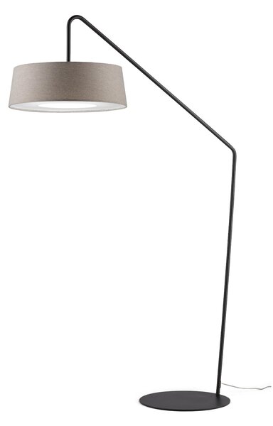 Lampada piantana da TERRA Struttura in acciaio verniciato ANTRACITE TALLIN Dimensioni 135xh 208 cm - 12,5 kg Paralume in Tessuto Sabbia � 60 x h 19cm