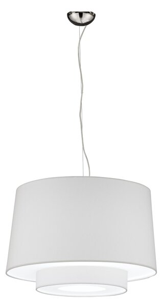Lampadario a sospensione con Tessuto liscio Bianco ORION �50xh38cm- peso 1,6 kg Supporto in Metallo Sospensione