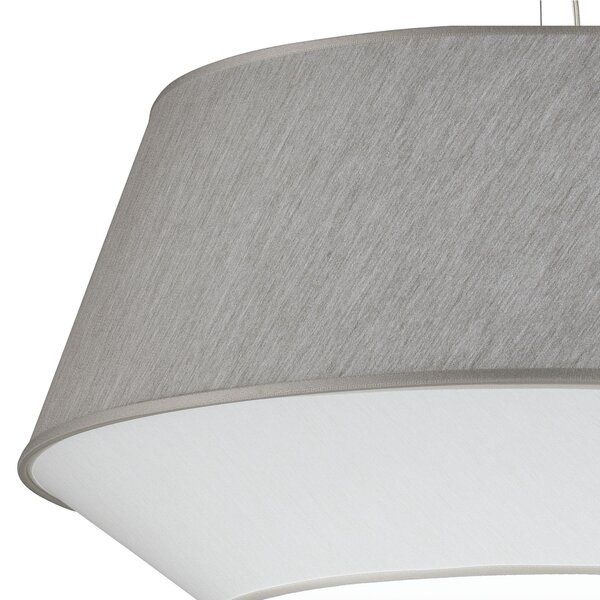 Lampadario a sospensione con Tessuto Grigio Chiaro DIAMANTE �60xh38cm- peso 1,2 kg Supporto in Metallo Sospensione