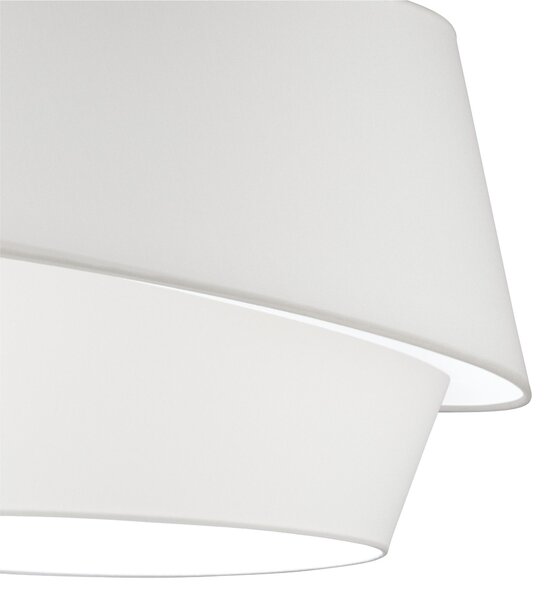 Lampadario a sospensione con Tessuto Bianco Liscio KARMON Dimensioni 60x50xh38 cm- peso 1,6 kg Supporto in Metallo Sospensione