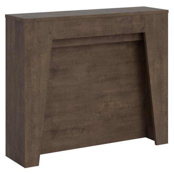 Consolle Allungabile con 4 allunghe ANEA 90x48xh77 cm estensibile fino a 211 cm Allunghe all'interno tutto in legno di Frassino colore Noce