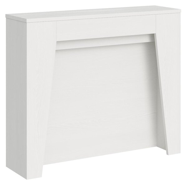 Consolle Allungabile con 4 allunghe ANEA 90x48xh77 cm estensibile fino a 211 cm Allunghe all'interno tutto in legno di Frassino colore bianco frassino
