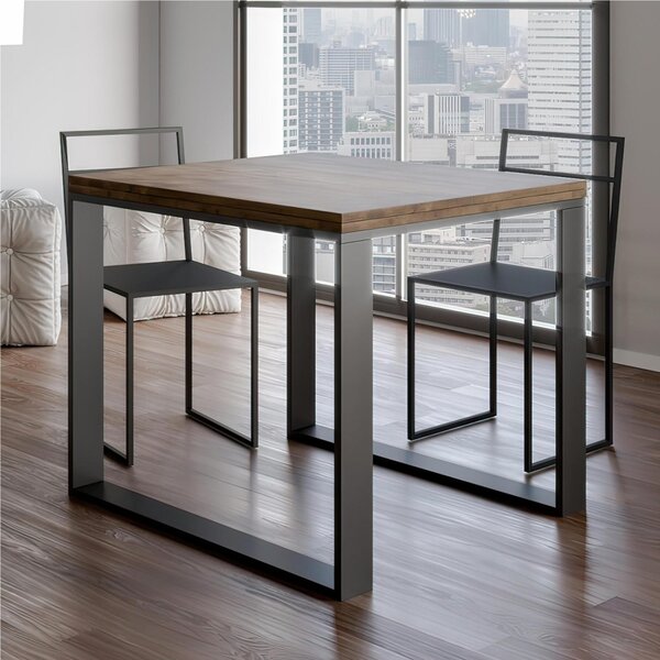Tavolo Allungabile Apribile Quadrato Piano Noce TECNO LIBRA 90x90x h78 cm estensibile fino a 180 cm tutto in legno di Frassino Noce