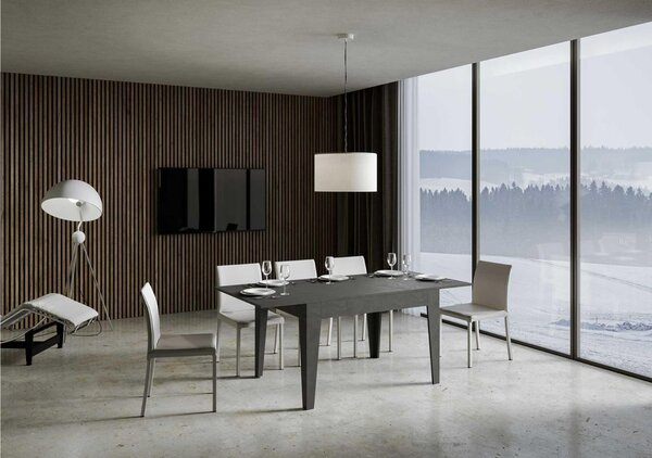 Tavolo Allungabile Piano Antracite CICO 90x120xh77 cm estensibile fino a 180 cm tutto in legno di Frassino Antracite