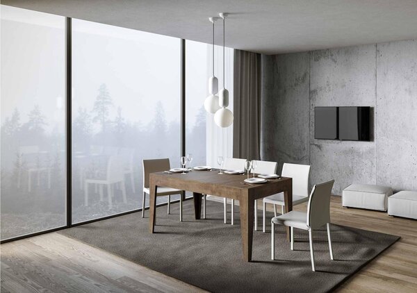 Tavolo Allungabile Piano NOCE CICO 90x160xh77 cm estensibile fino a 220 cm tutto in legno di Frassino Noce