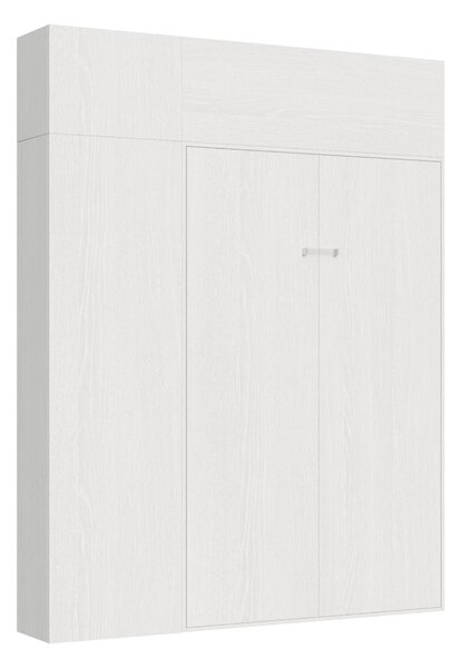 Letto a scomparsa Kentaro Una Piazza E Mezza con pensile vasistas - pensile sopra Chiuso Occupa solo 39 cm di profondit�, Dimensioni chiuso 193,6x39,2xh250,5 cm Bianco Frassino