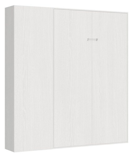 Letto a scomparsa Kentaro Una Piazza e Mezza con Colonna DX-SX Chiuso Occupa solo 39 cm di profondit�, Dimensioni chiuso 193,6x39,2xh210,5 cm struttura in legno colore Bianco Frassino