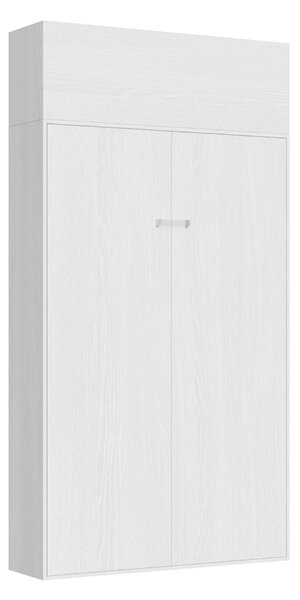 Letto a scomparsa Kentaro Una Piazza e Mezza con Pensile Vasistas Chiuso Occupa solo 39 cm di profondit�, Dimensioni chiuso 133,6x39,2xh250,5 cm struttura in legno colore Bianco Frassino