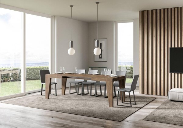 Tavolo Allungabile Piano NAXY 90x120xh77 cm estensibile fino a 224 cm tutto in legno di Frassino Noce