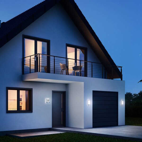 STEINEL L 240 S Applique a LED con sensore, acciaio inox, Alluminio / Grigio / Zincato, Acciaio Inox, Moderno