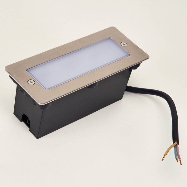 Lucande applique a LED da incasso Holly, 17 cm, acciaio inox HOLLY, Alluminio / Grigio / Zincato, Acciaio Inox, Moderno, Applique da esterni