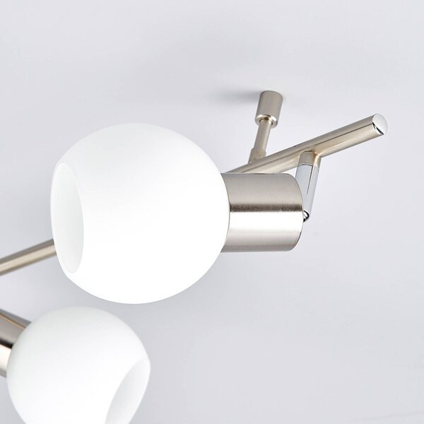 Faretto a soffitto Elaina Lindby, dimmerabile, Alluminio / Grigio / Zincato, Soggiorno / Sala da pranzo, Metallo, Moderno, Plafoniera