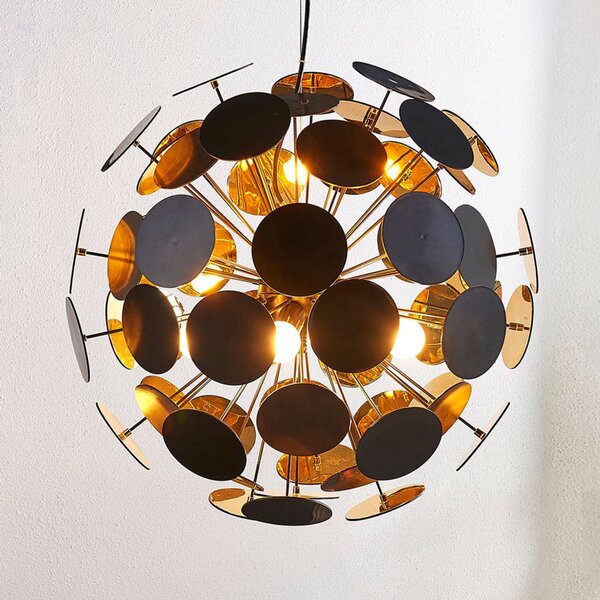 Lampada a sospensione Kinan Lindby, dimmerabile, Nero, Soggiorno / Sala da pranzo, Plastica, Moderno, Lampada a sospensione